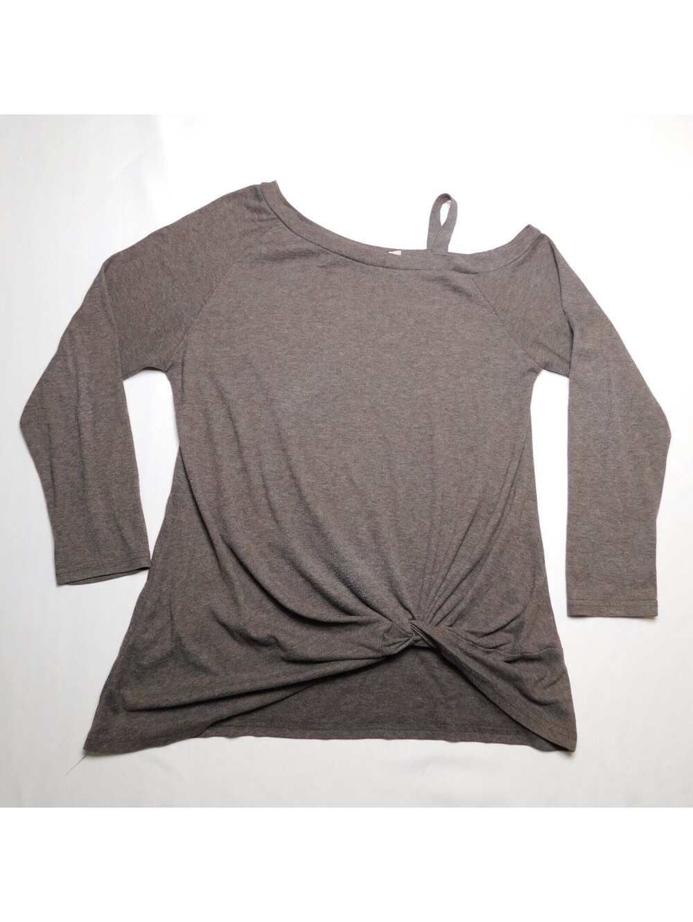 Yidarton Womens Cold Shoulder Shirt Medium M Brown Cold Shoulder Twist Knot Top